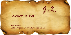 Gerner Kund névjegykártya